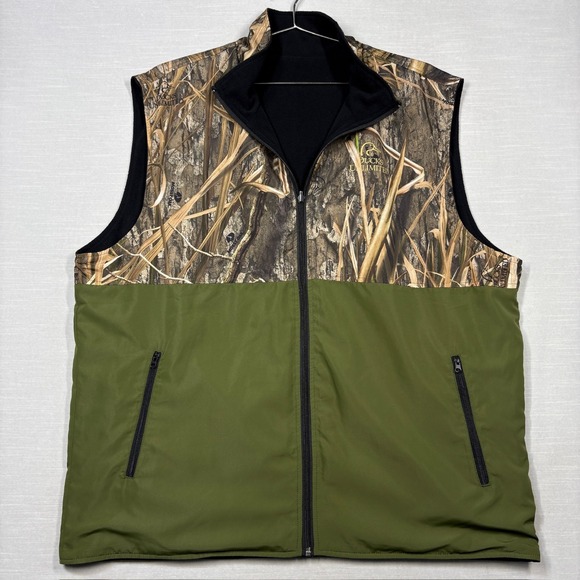 Mossy Oak Ducks Unlimited Fleece Lined Vest Mens XL Shadow Grass Habitat Camo - Picture 12 of 12